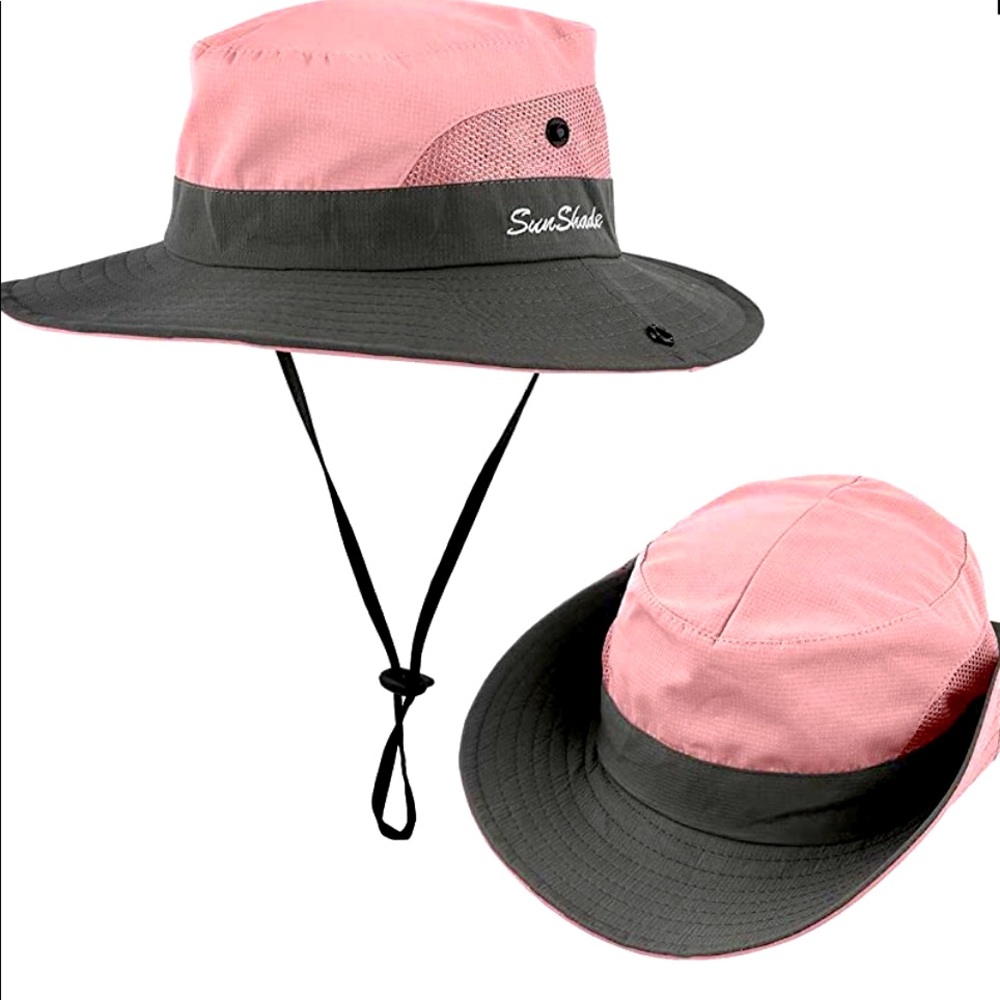 Girls ponytail Hat WideFoldable Breathable UV